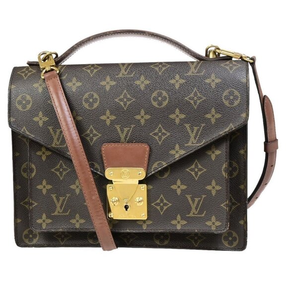 LOUIS VUITTON Monceau 28 2Way Shoulder Hand Bag Monogram Leather M51185 77EC110 - Picture 1 of 16